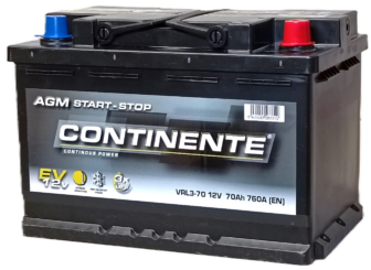 AGM Start-Stop/70Ah/760A/276x175x190/B3/-+